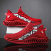 Red mesh breathable casual sports shoes with unique sole design