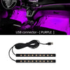 LED car interior ambient light kit showing purple color