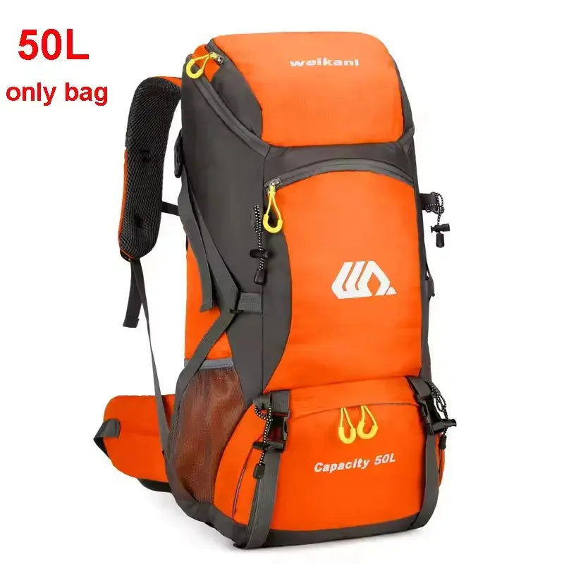 50L travel backpack for men, waterproof hiking and camping rucksack for outdoor sports, climbing and mountaineering