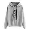 Gray hoodie with heart hand design