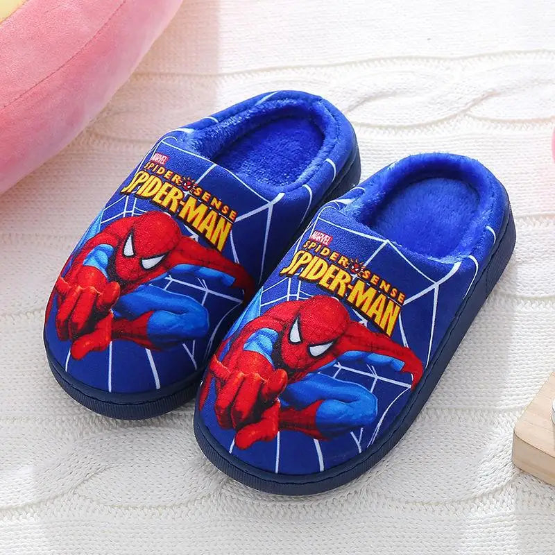 Spider-Man Cartoon Print Cotton Slippers for Kids