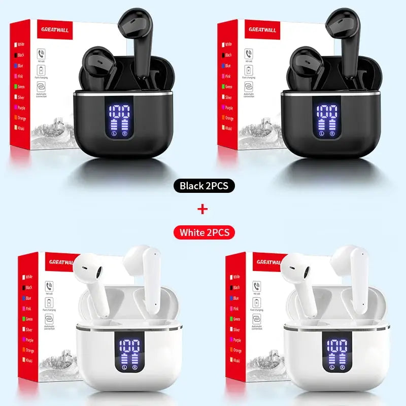 Wireless Bluetooth 5.3 Earbuds with Smart Digital Display, Hi-Fi Sound & High-Fidelity Stereo Audio