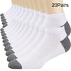 20 pairs of white nautical socks with gray heels