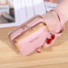 Pink fashion women's wallet with wrist strap