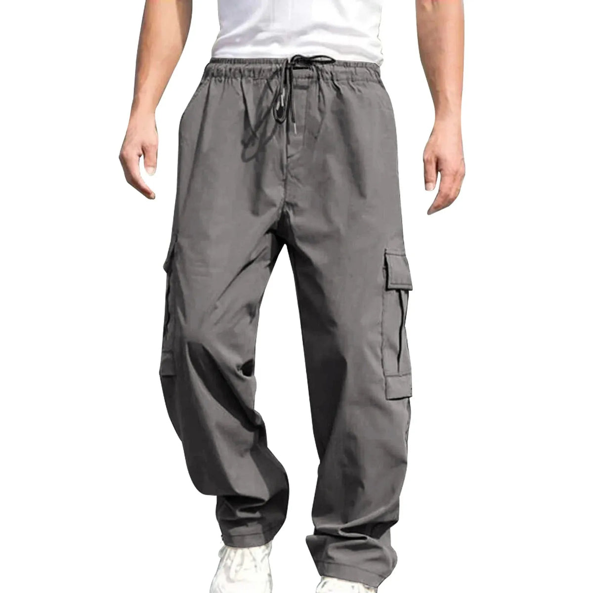 Men’s Cargo Pants Loose Fit With Drawstring And Pockets