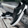 Black men's sneakers with feather design