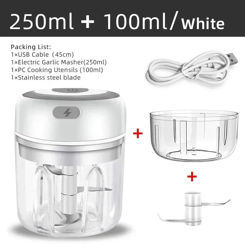 Electric Food Chopper Mini USB Garlic Cutter Portable