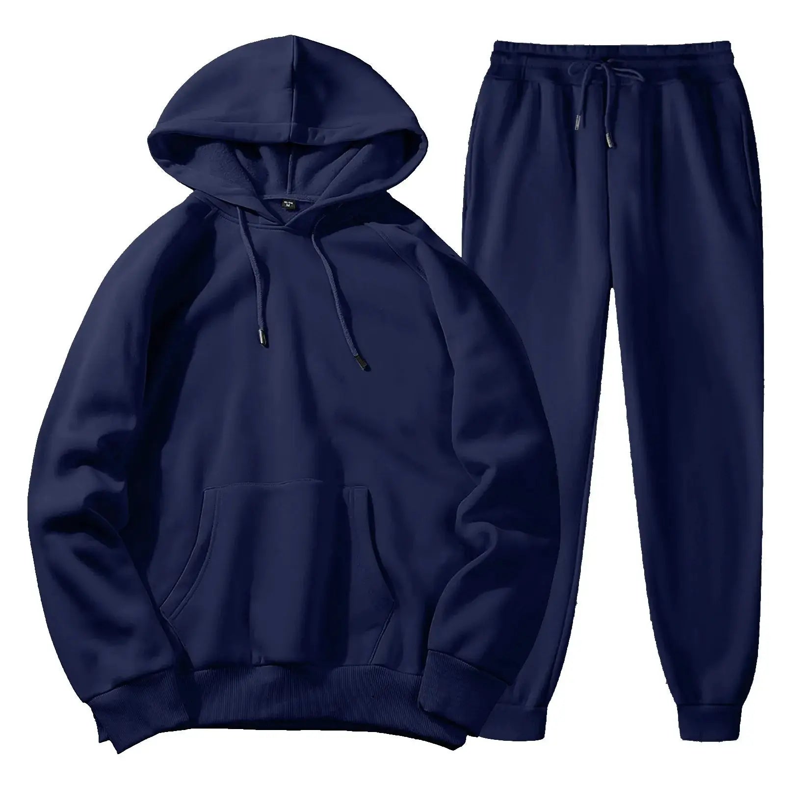 Men’s fleece tracksuit set, hoodie and sweatpants, 2-piece winter outfit, available in 10 colors