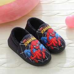 Spider-Man Cartoon Print Cotton Slippers for Kids