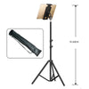 Adjustable tripod floor stand for tablet with carrying bag