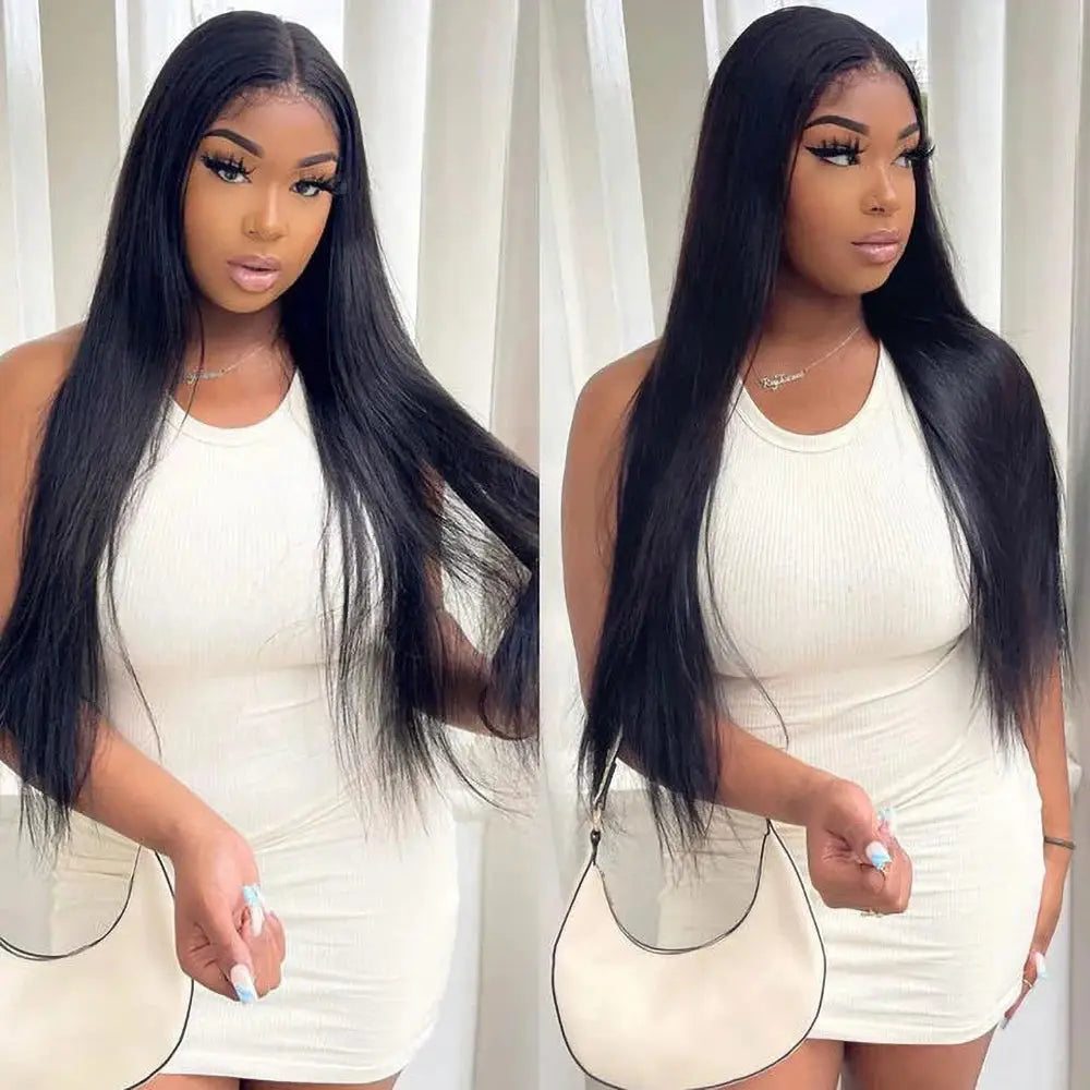 HD Transparent Lace Front Wig – 13x4 & 13x6 Straight Brazilian Human Hair, Pre-Plucked, 4x4/5x5 Options