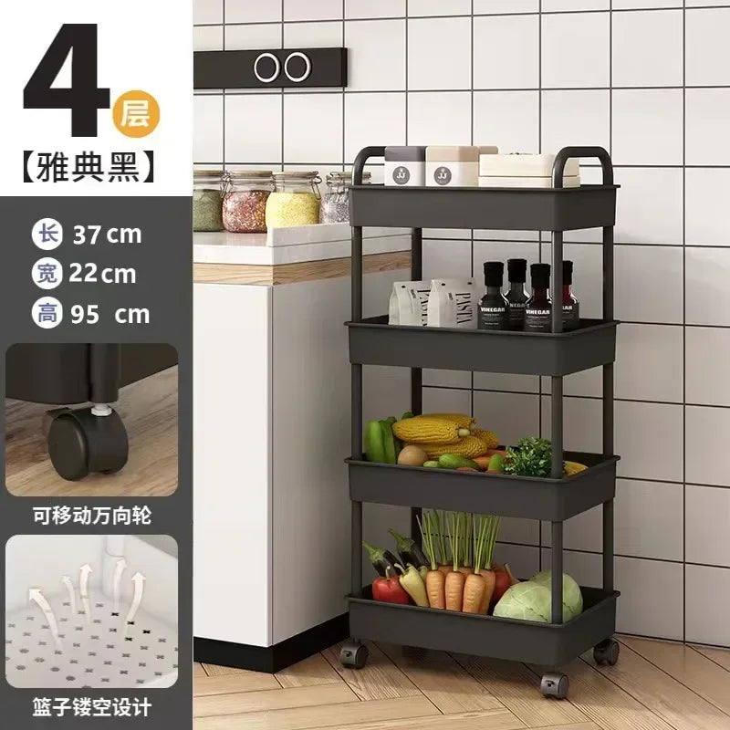 Multi-layer wheeled shelf