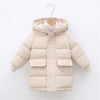 Long down outerwear for children