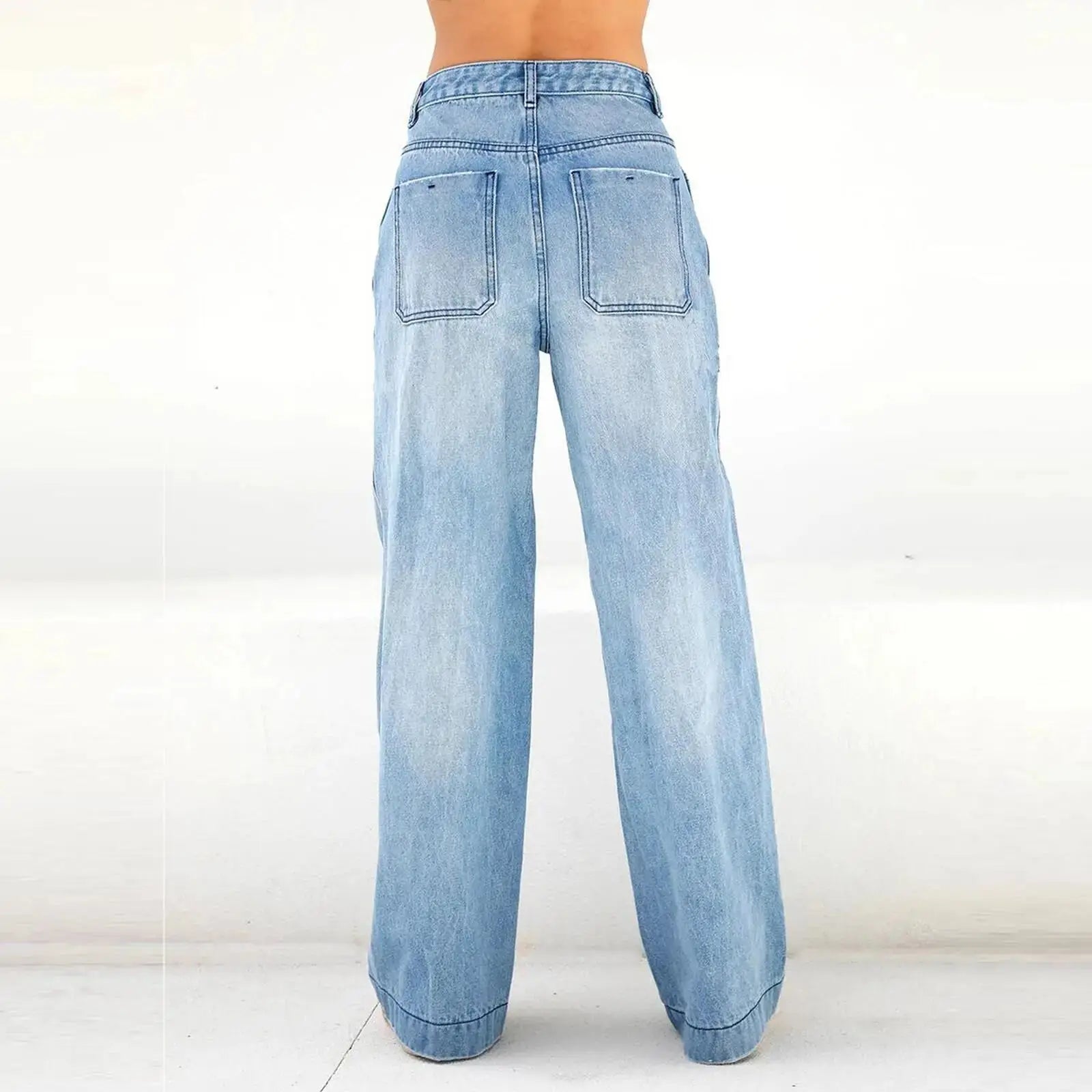 Women's High Waist Wide Leg Jeans Loose Fit Denim Flattering & Versatile Style