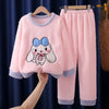 Pink bunny fleece pajamas set for toddlers