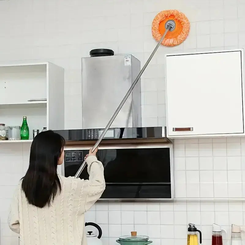 360° Ceiling & Wall Cleaning Mop – Extendable Dust Remover for Fans, AC, Tiles – Wet & Dry Dual-Use Floor Mop