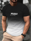 Men's gradient color letter print t-shirt