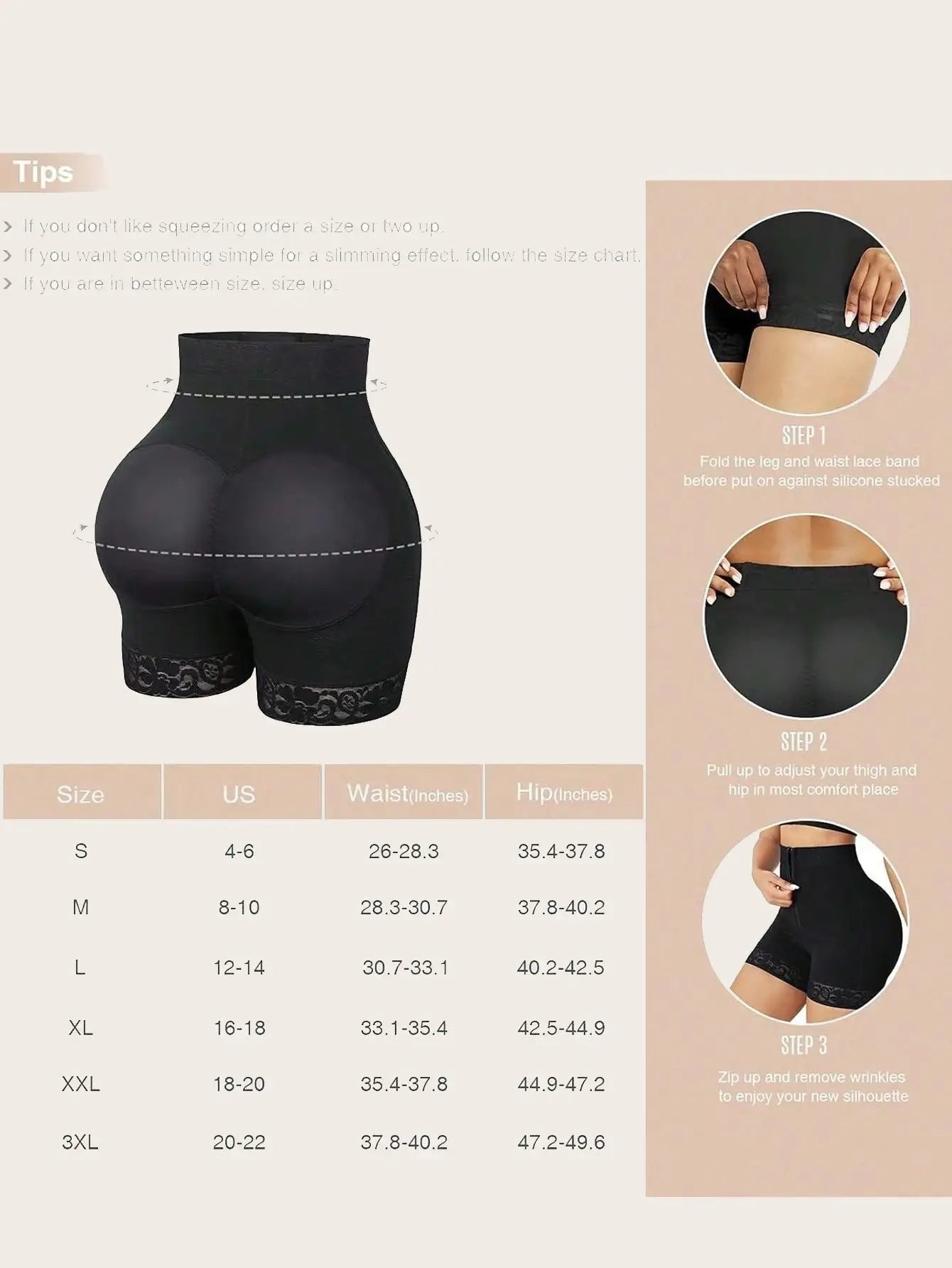 Women's Sculpting Lace Trim Panties Breathable & Comfy Butt-Lifting Underwear