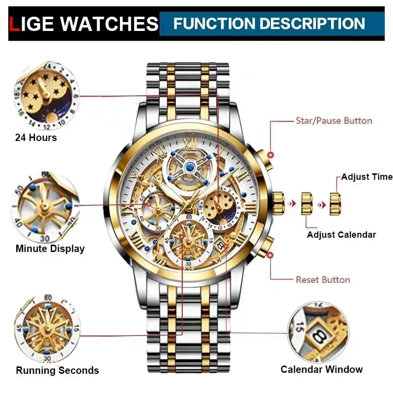 Men's  Quartz Watch – Waterproof Business Sport Style with Fashion Design