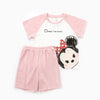 Pink Minnie Mouse kids sport outfit with shorts