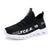 Black breathable children's shoe with white sole