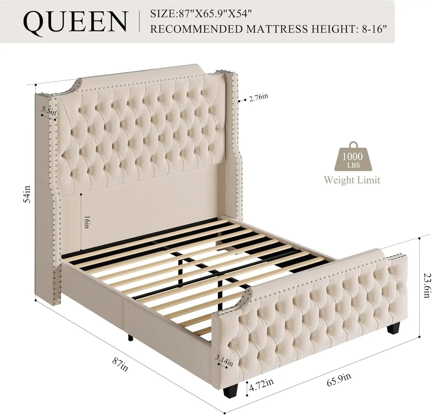 King size bed frame