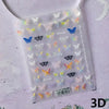 3D colorful butterfly nail art stickers on transparent sheet