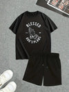 Men's short-sleeved shorts suit