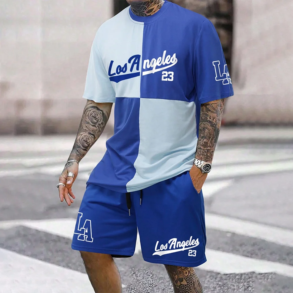 Blue Los Angeles sportswear set with number 23 and LA logo.