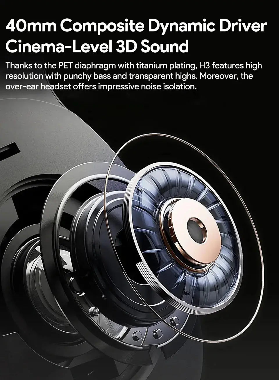 Wireless Over-Ear Headphones Bluetooth 5.4 with 43dB ANC Hi-Res Audio & 60H Playtime