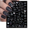 Silver star nail art stickers