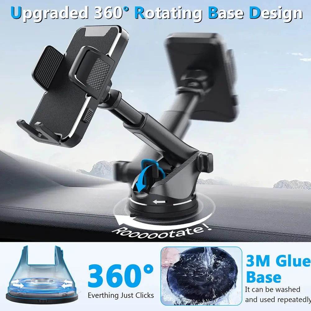 Gravity Car Phone Holder – 360° Rotating Dashboard & Windshield Mount – Universal Stand for 4.7"–7.9" Cellphones