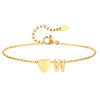 Heart Initial Ankle Bracelets for Women