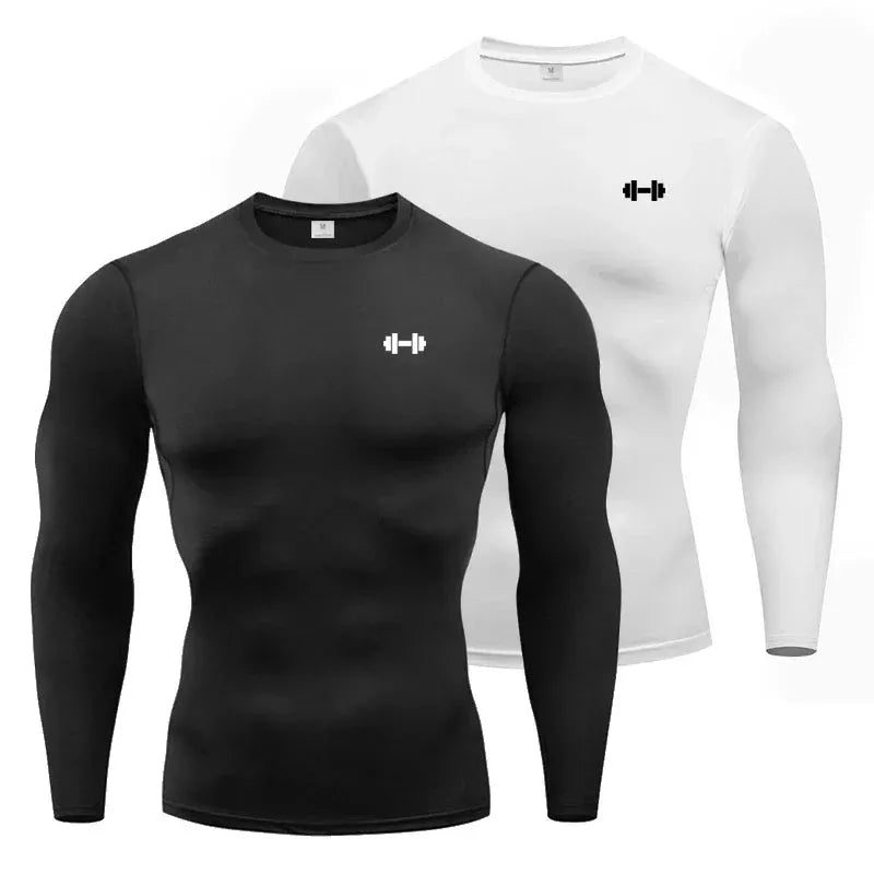 Men Long Sleeve Compression Shirt with Quick Dry Fabric