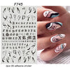 3D abstract and alphabet nail stickers