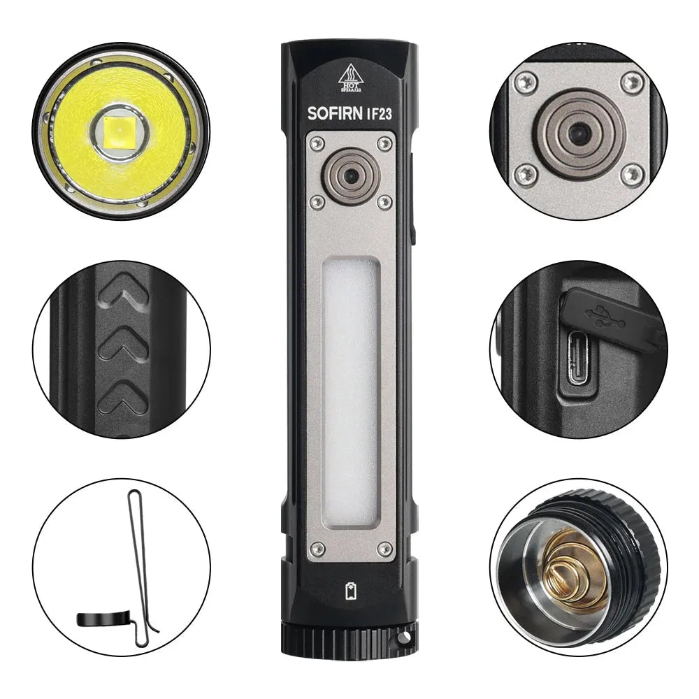 IF23 Rechargeable Flashlight with 4000LM RGB LED