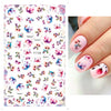 Pastel floral nail stickers with mood text