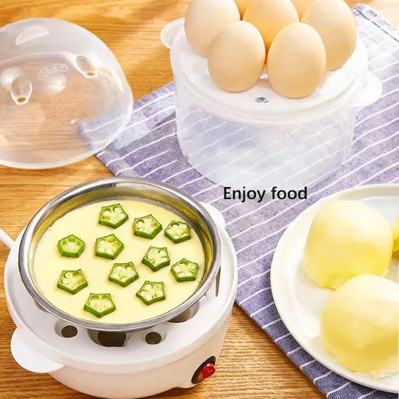 Double Layer Egg Cooker with Steamer and Poacher Design
