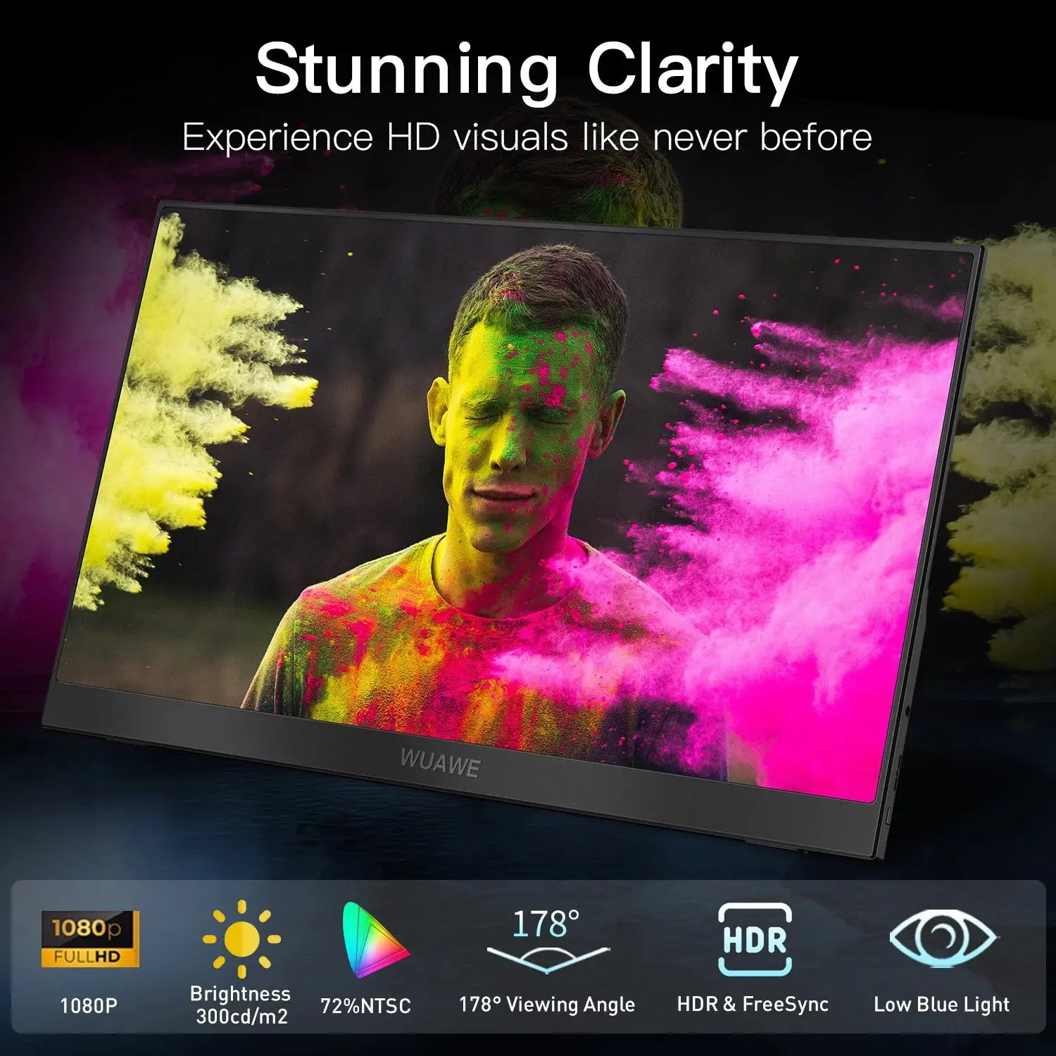 15.6" Portable Monitor 1080P HDR | USB-C & HDMI Travel Display with 100% sRGB – Second Screen for Laptop