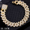 Rhinestone Inlaid Cuban Chain Bracelet