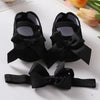 Black bowknot shoes for baby girls