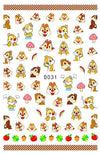 Chip and Dale themed nail stickers with colorful designs