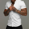 Elastic short sleeve lapel shirt