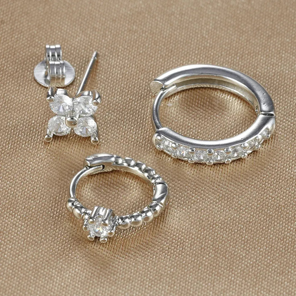 Gold Plated Earring Set Hoop Design Stainless Steel