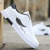 White men's sneakers with feather design