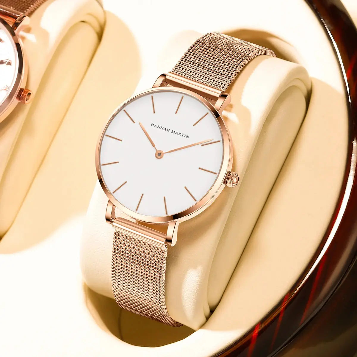 Women’s Minimalist Quartz Watch – 36mm Rose Gold Waterproof Design with Nordic Fashion Style