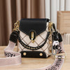 Black women's mini crossbody bag with studded decoration