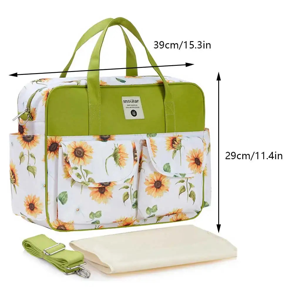 Waterproof maternity stroller bag with large capacity, lightweight shoulder design, ideal for travel and daily use
