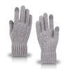 Light gray warm winter gloves for men