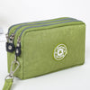 Green women's zipper pocket wallet